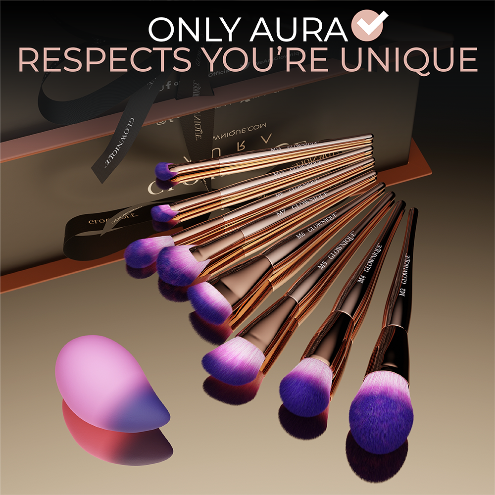 AURA Professional Makeup Brush Set | GLOWNIQUE