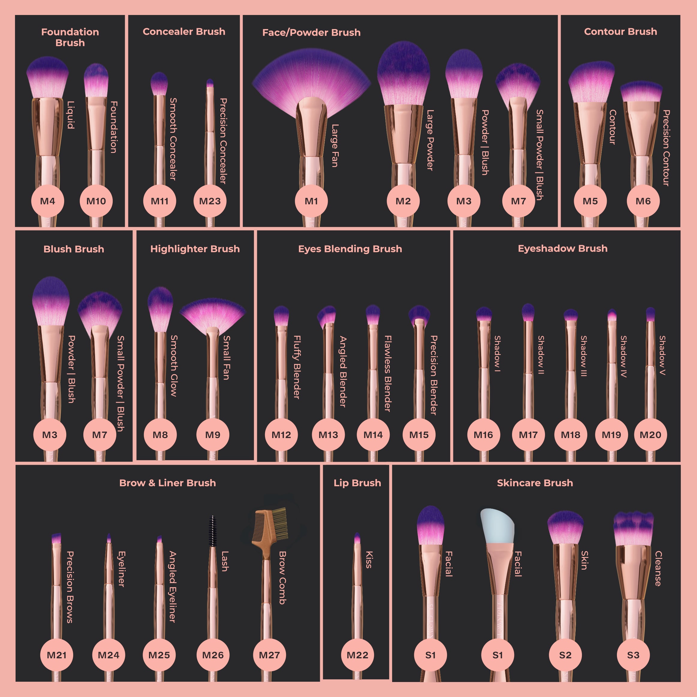 AURA Professional Makeup Brush Set | GLOWNIQUE